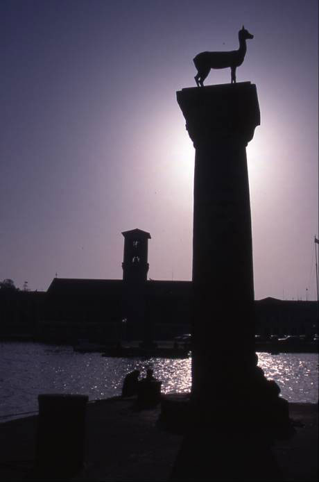 mandraki harbor column